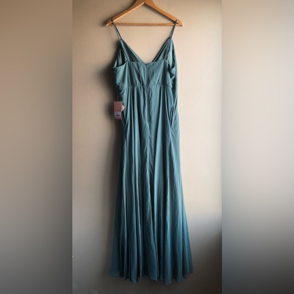 NEW Birdy Grey Kaia Chiffon Sea Glass Lined Long Dress Size Extra Large Pockets - Picture 9 of 16